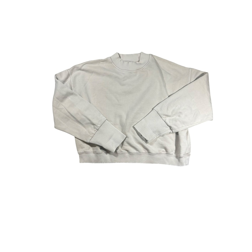 We The Free Free People Oversized Mock Neck Sweatshirt Cream XL